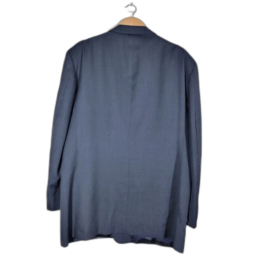 Joseph Abboud Plaid Navy Wool Sport Coat Blazer Suit Jacket - 44